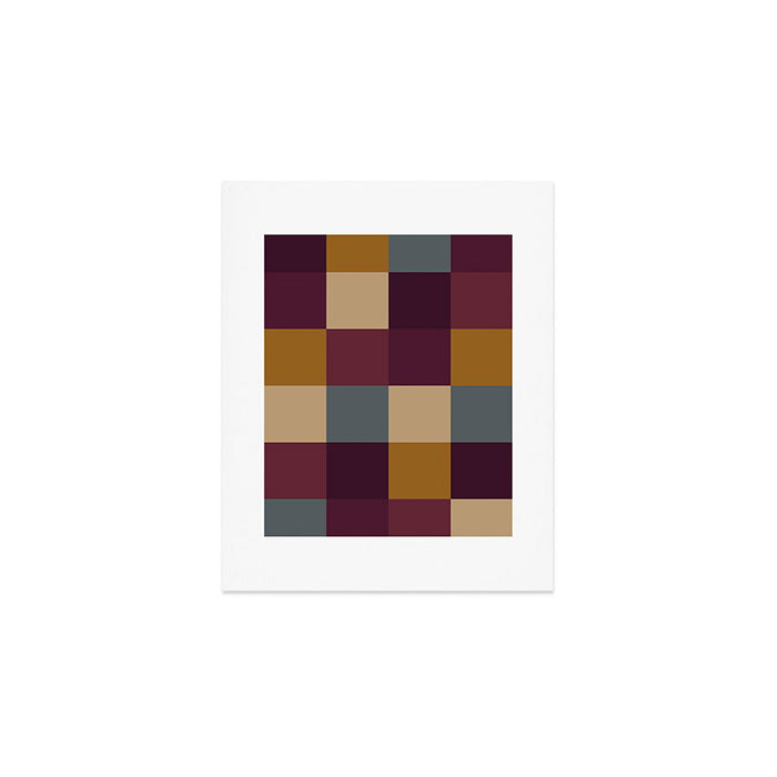 Bold Autumn Checks Pattern - Large XIII Art Print Gallery Image 1