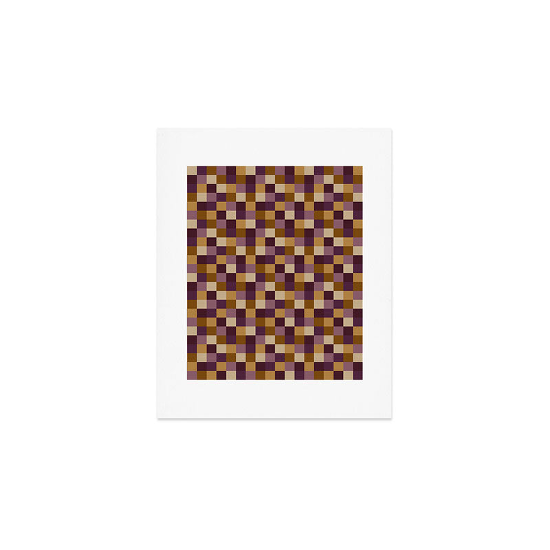 Bold Autumn Checks Pattern - Small XII Art Print Gallery Image 1