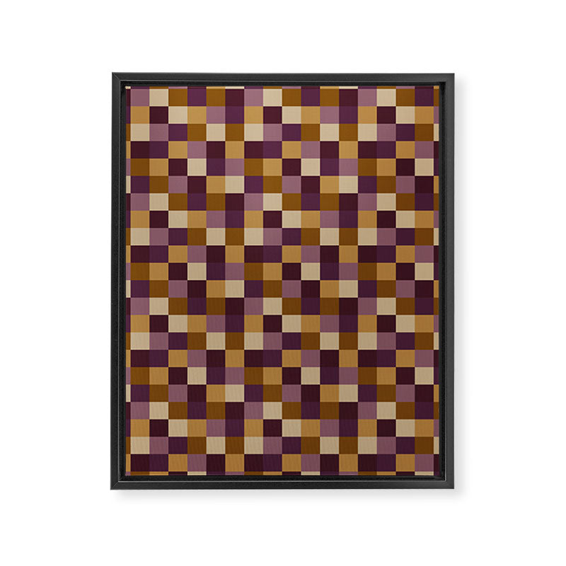 Bold Autumn Checks Pattern - Small XII Framed Canvas Print Gallery Image 8