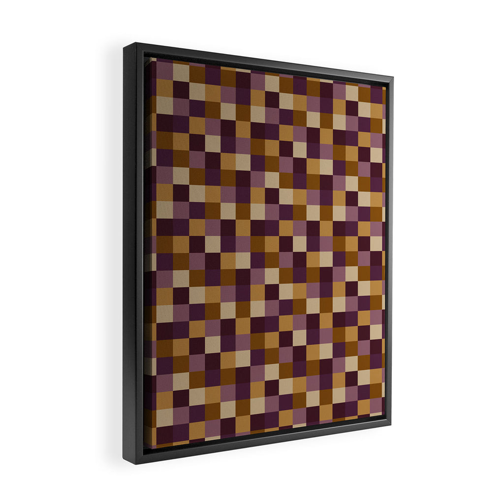 Bold Autumn Checks Pattern - Small XII Framed Canvas Print Gallery Image 2