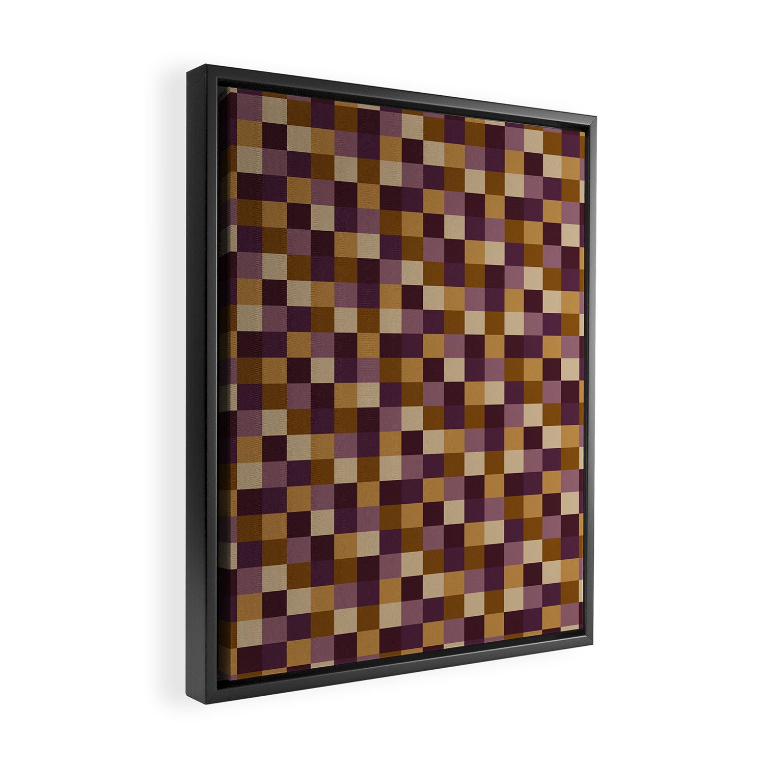 Bold Autumn Checks Pattern - Small XII Framed Canvas Print Gallery Image 2