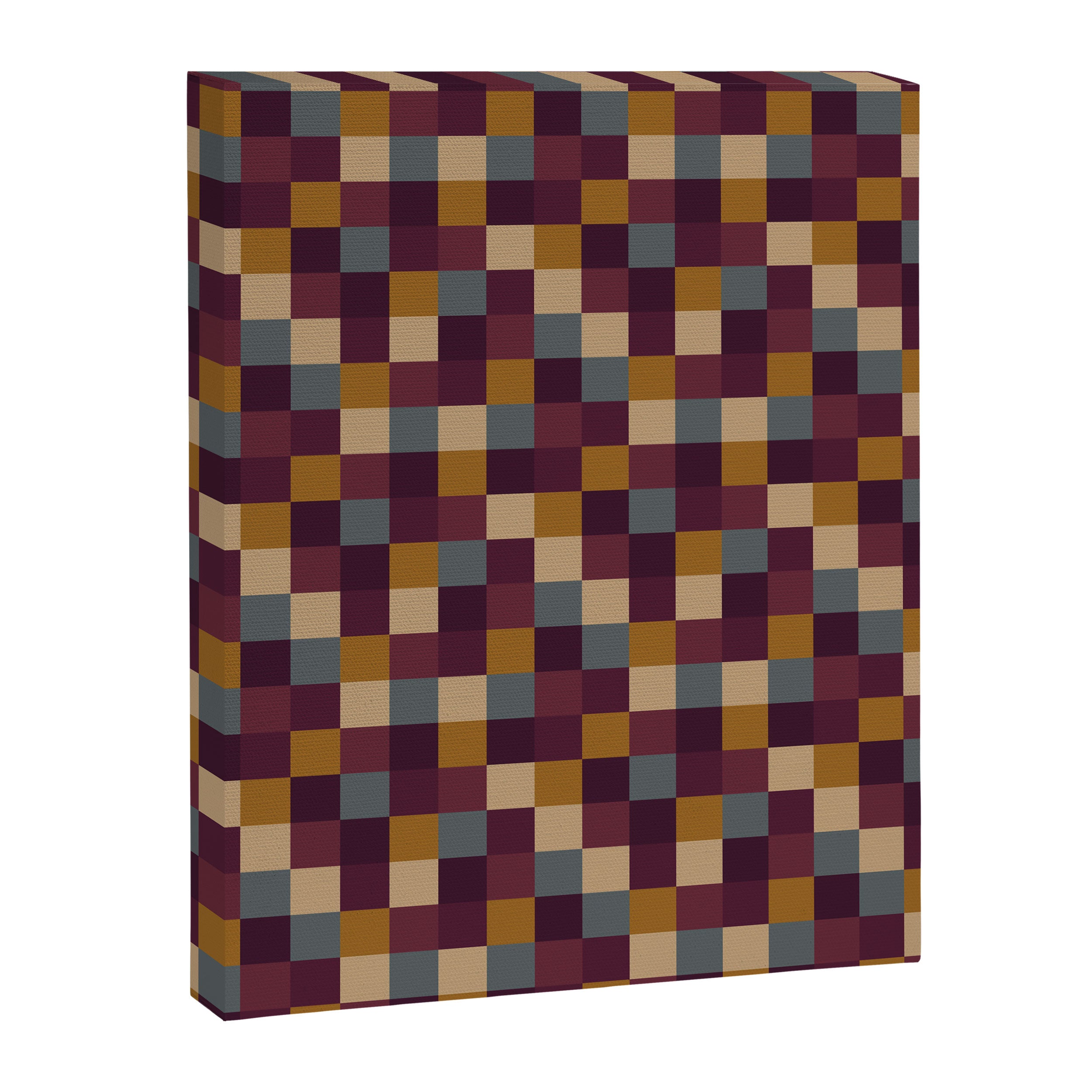 Bold Autumn Checks Pattern - Small XIII Canvas Print Gallery Image 8