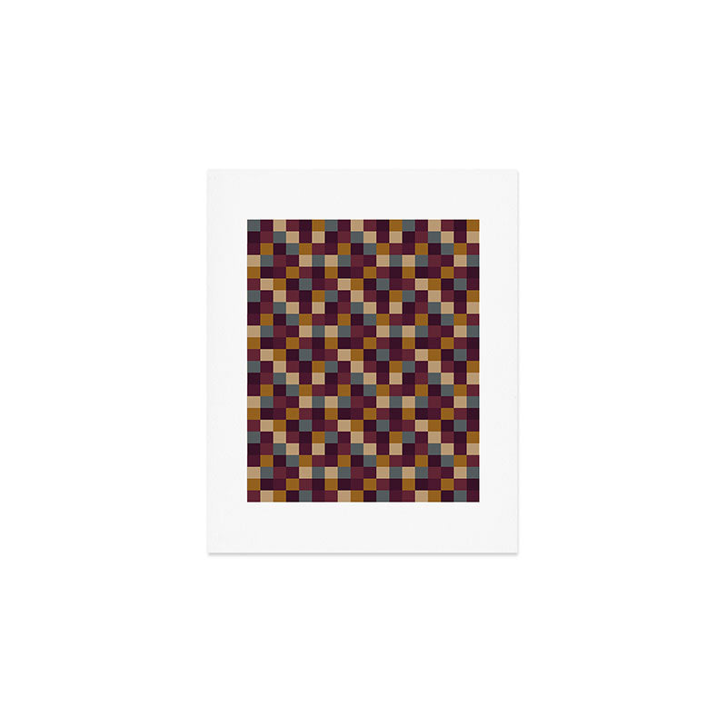 Bold Autumn Checks Pattern - Small XIII Art Print Gallery Image 1