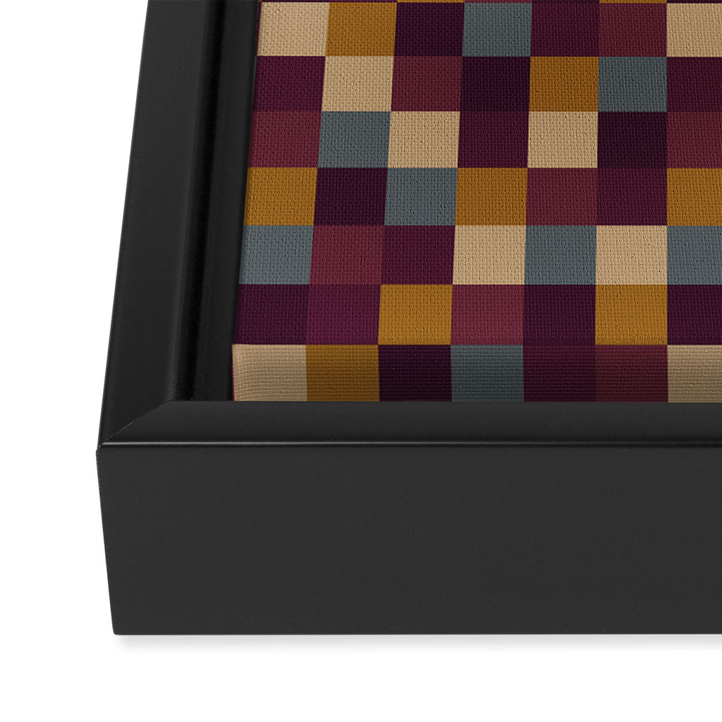Bold Autumn Checks Pattern - Small XIII Framed Canvas Print Gallery Image 3