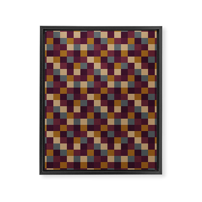 Bold Autumn Checks Pattern - Small XIII Framed Canvas Print Gallery Image 1