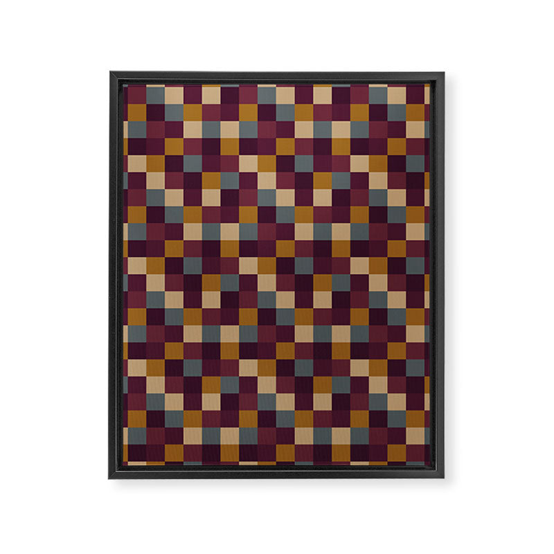 Bold Autumn Checks Pattern - Small XIII Framed Canvas Print Gallery Image 8
