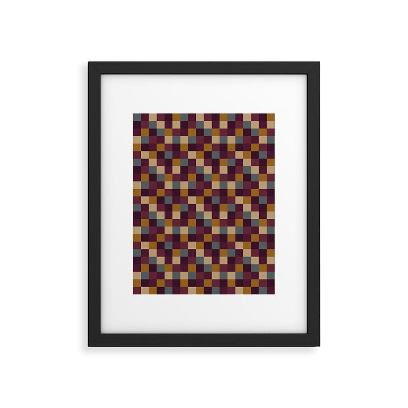 Bold Autumn Checks Pattern - Small XIII Framed Art Print Gallery Image 6
