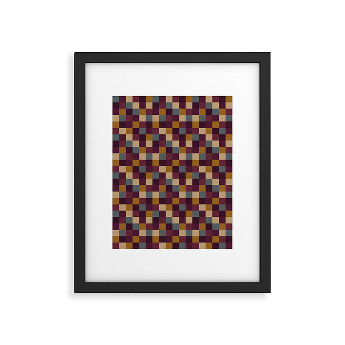 Bold Autumn Checks Pattern - Small XIII Framed Art Print Gallery Image 1