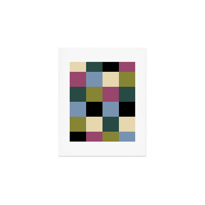 Bold Colorful Checks Pattern - Large I Art Print Gallery Image 1