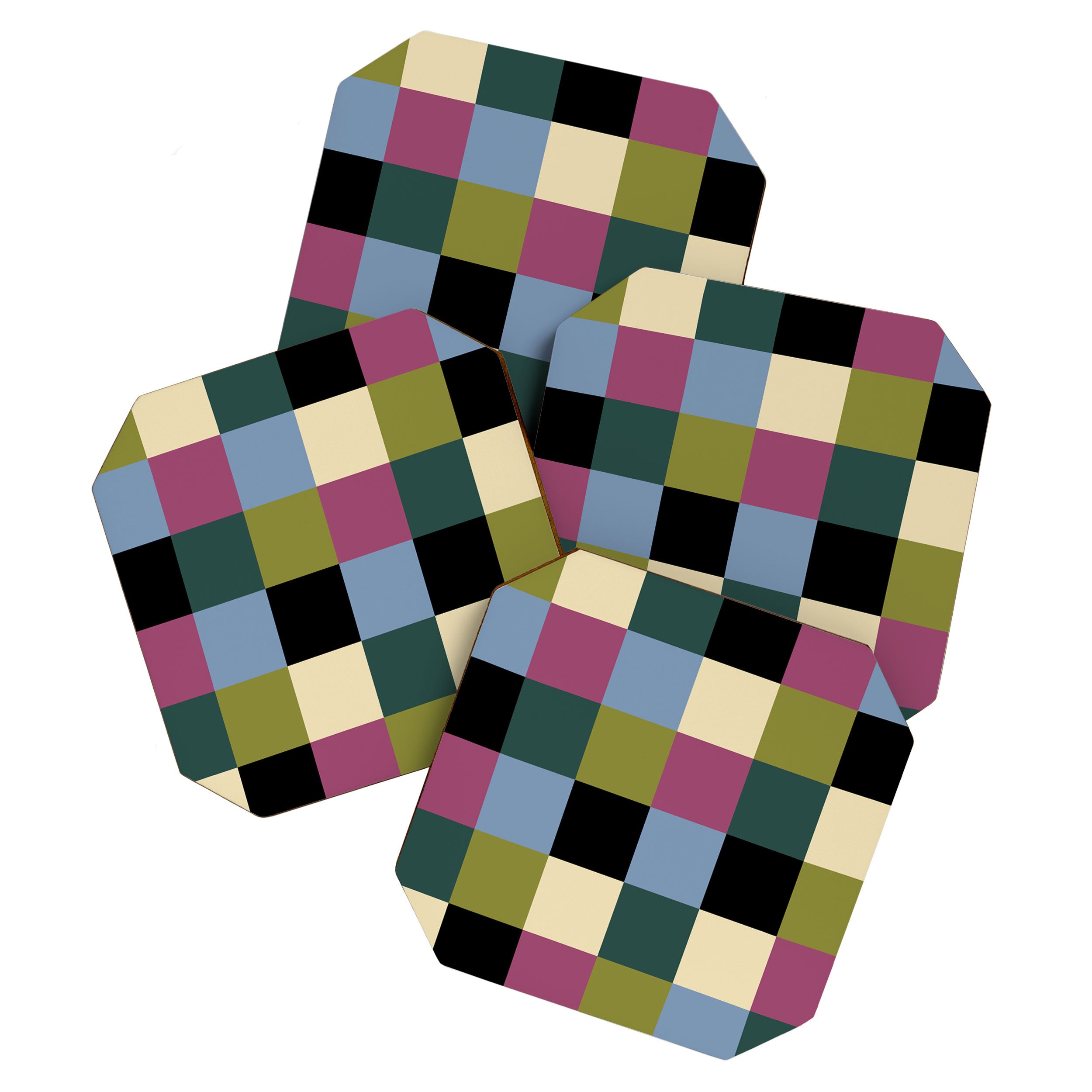 Bold Colorful Checks Pattern - Large I Coaster Gallery Image 1