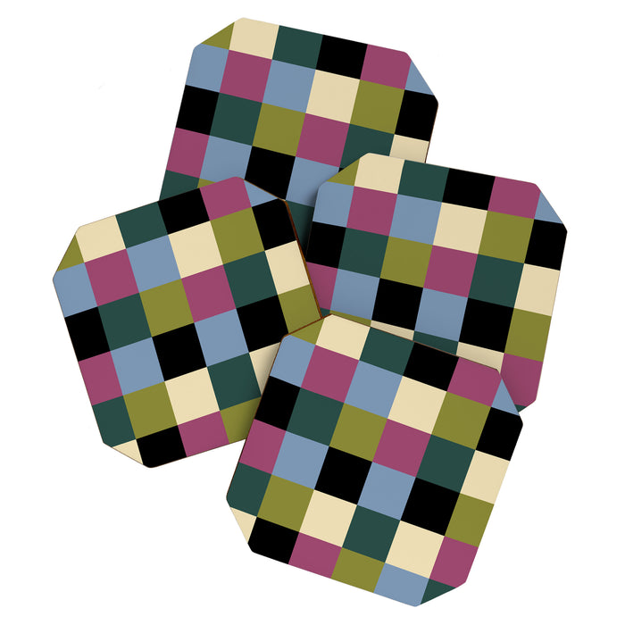 Bold Colorful Checks Pattern - Large I Coaster Gallery Image 1