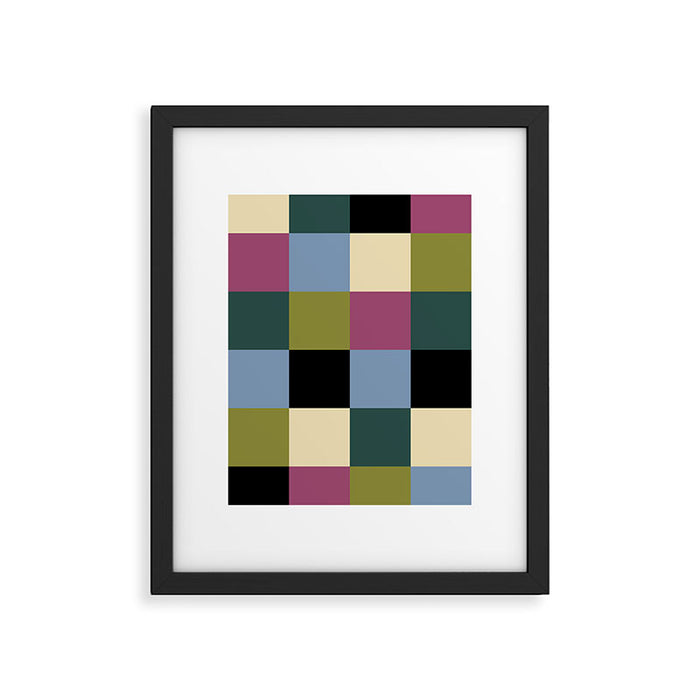 Bold Colorful Checks Pattern - Large I Framed Art Print Gallery Image 1