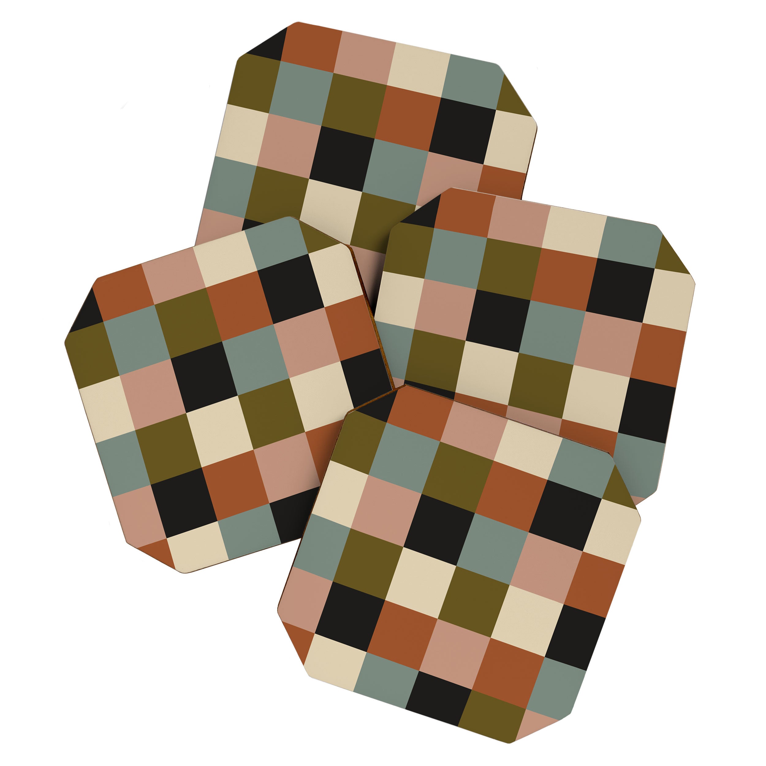 Bold Colorful Checks Pattern - Large II Coaster Gallery Image 1