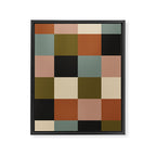 Bold Colorful Checks Pattern - Large II Framed Canvas Print Gallery Image 8