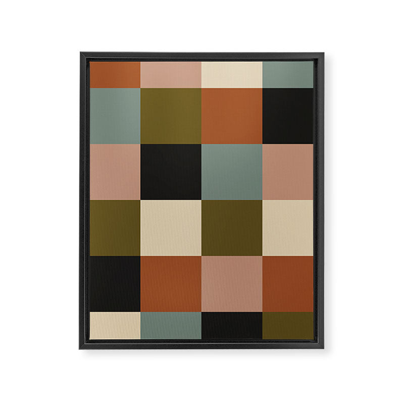 Bold Colorful Checks Pattern - Large II Framed Canvas Print Gallery Image 8