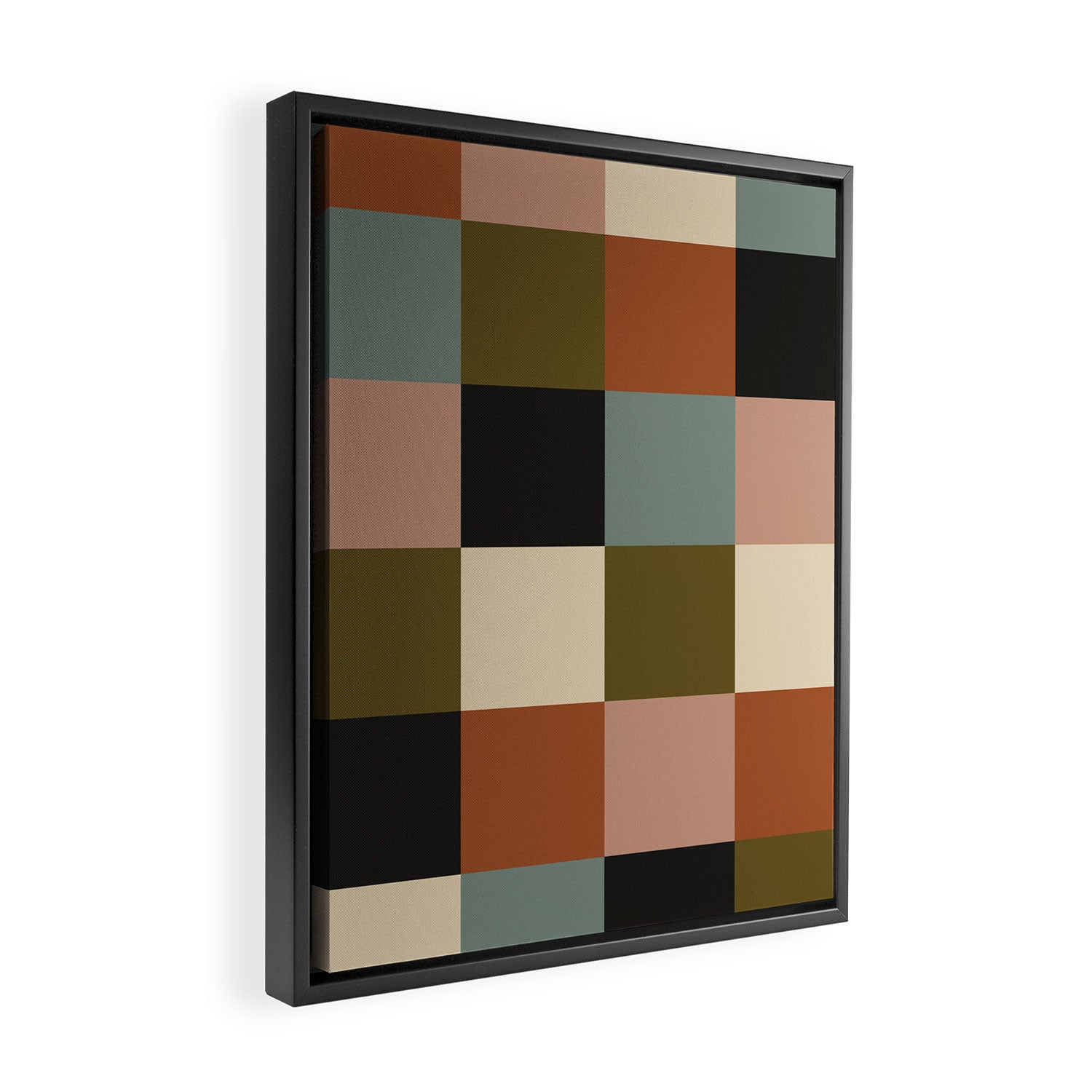 Bold Colorful Checks Pattern - Large II Framed Canvas Print Gallery Image 2