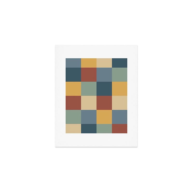 Bold Colorful Checks Pattern - Large IX Art Print Gallery Image 1