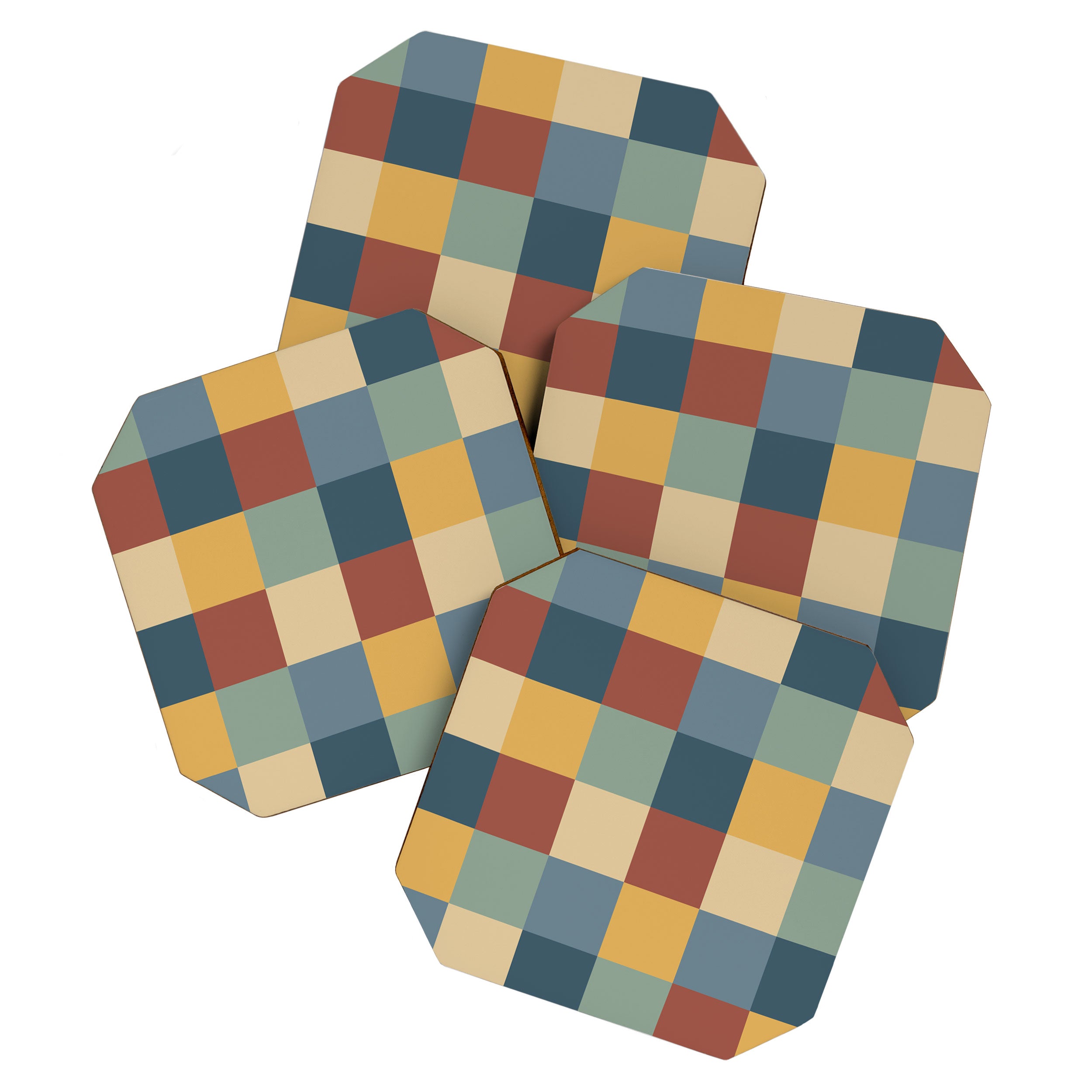 Bold Colorful Checks Pattern - Large IX Coaster Gallery Image 1
