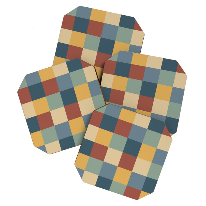 Bold Colorful Checks Pattern - Large IX Coaster Gallery Image 1