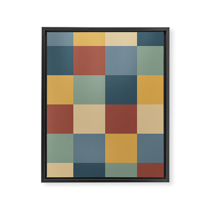 Bold Colorful Checks Pattern - Large IX Framed Canvas Print Gallery Image 1