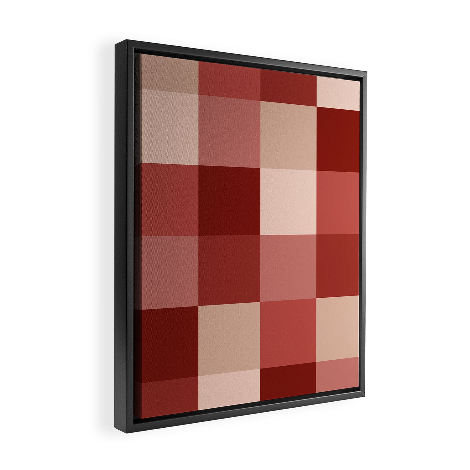 Bold Colorful Checks Pattern - Large X Framed Canvas Print Gallery Image 2