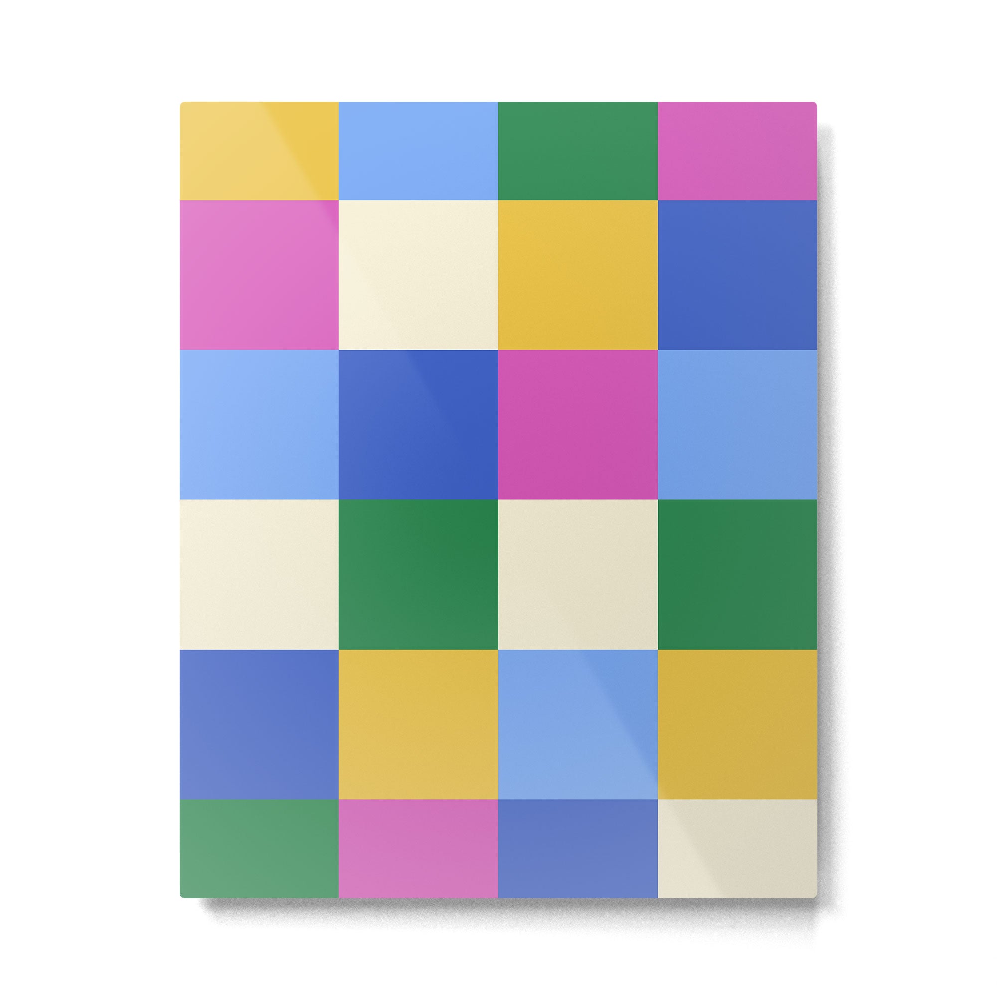 Bold Colorful Checks Pattern - Large XVI Metal Print Gallery Image 6
