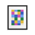 Bold Colorful Checks Pattern - Large XVI Framed Art Print Gallery Image 6