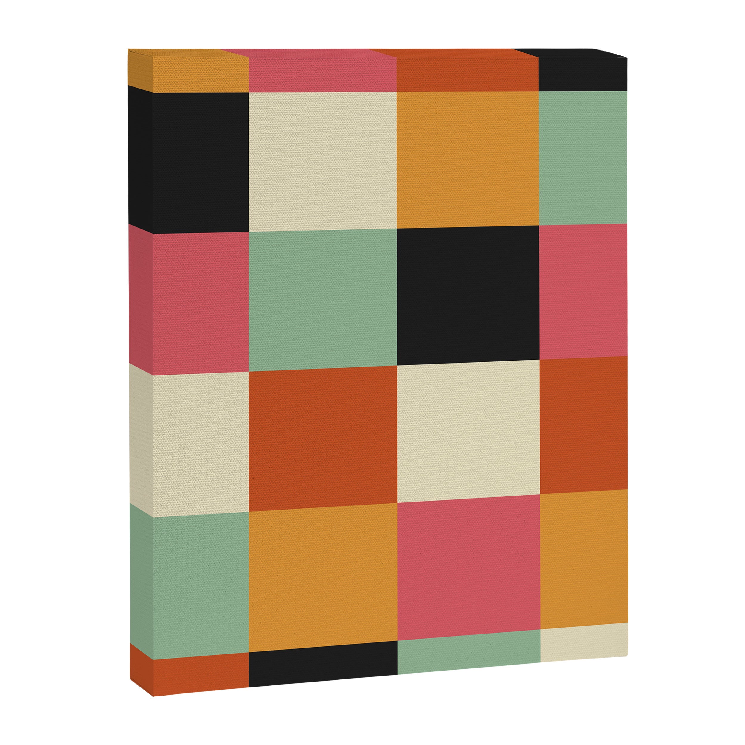 Bold Colorful Checks Pattern - Large XVIII Canvas Print Gallery Image 8