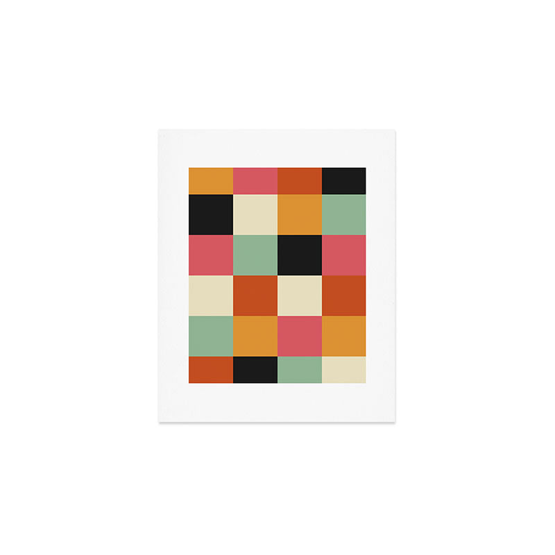 Bold Colorful Checks Pattern - Large XVIII Art Print Gallery Image 1