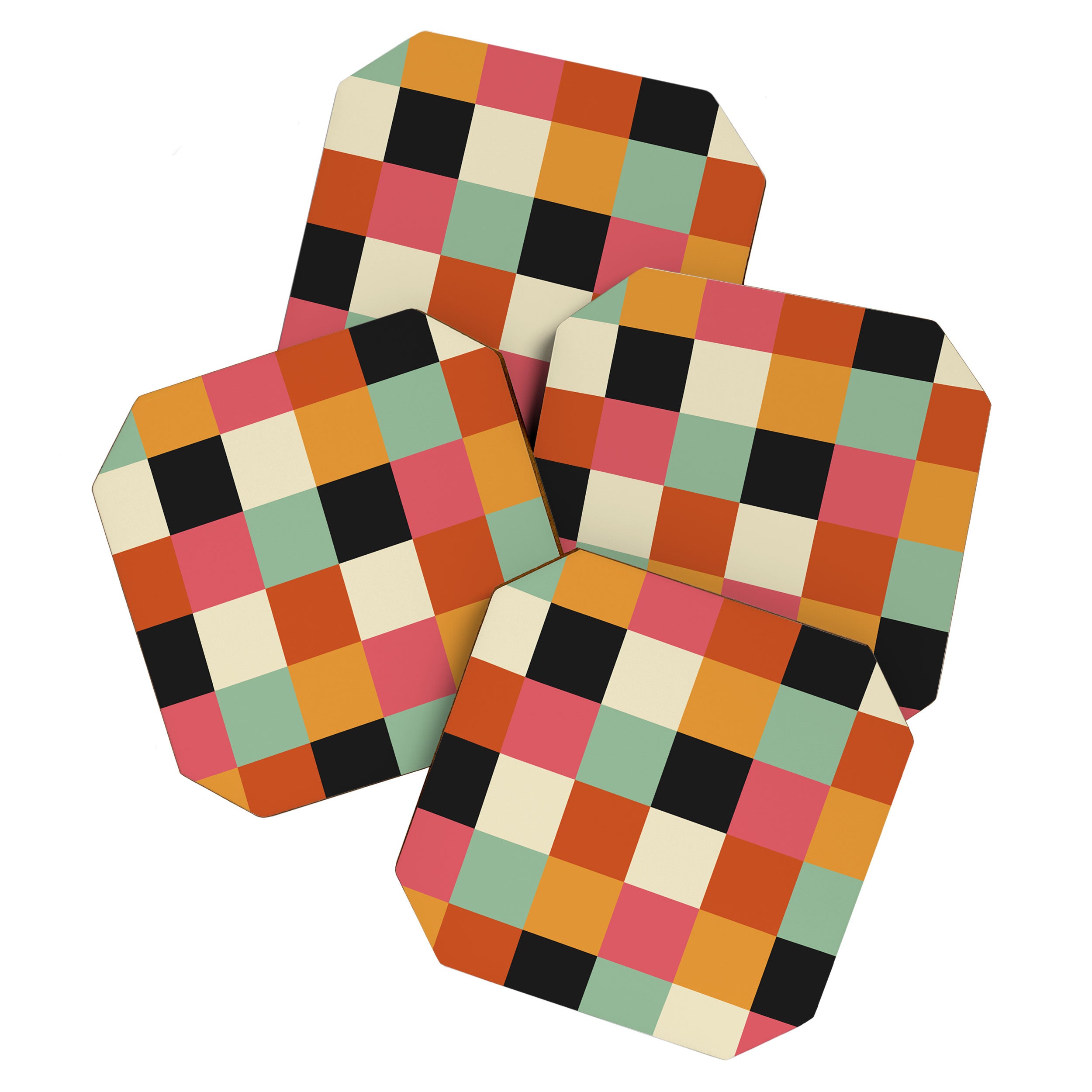 Bold Colorful Checks Pattern - Large XVIII Coaster Gallery Image 1