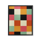 Bold Colorful Checks Pattern - Large XVIII Framed Canvas Print Gallery Image 8