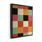 Bold Colorful Checks Pattern - Large XVIII Framed Canvas Print Gallery Image 2