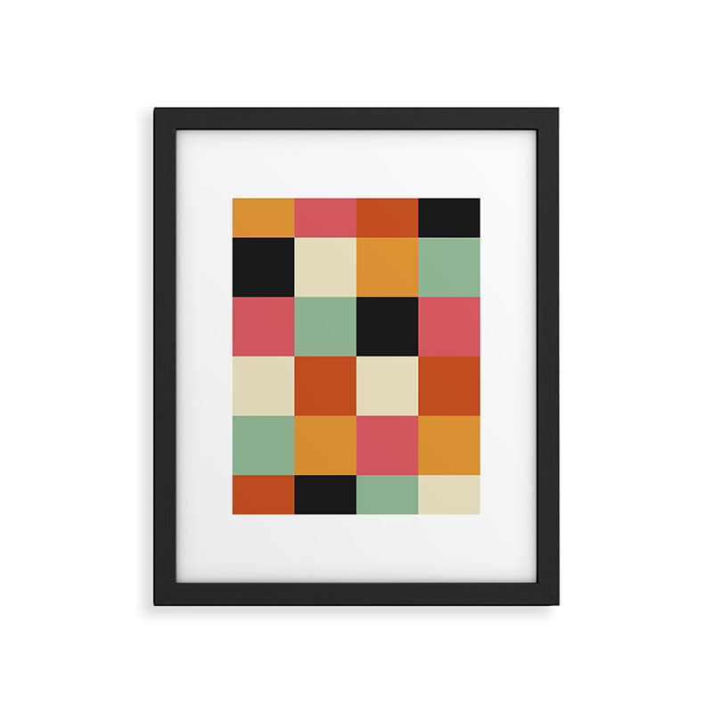 Bold Colorful Checks Pattern - Large XVIII Framed Art Print Gallery Image 6