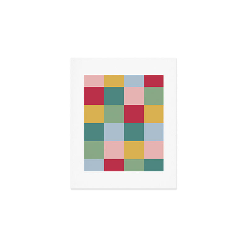 Bold Colorful Checks Pattern - Large XXII Art Print Gallery Image 1