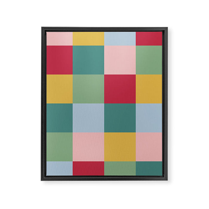 Bold Colorful Checks Pattern - Large XXII Framed Canvas Print Gallery Image 1