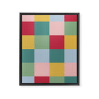 Bold Colorful Checks Pattern - Large XXII Framed Canvas Print Gallery Image 8