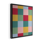 Bold Colorful Checks Pattern - Large XXII Framed Canvas Print Gallery Image 2