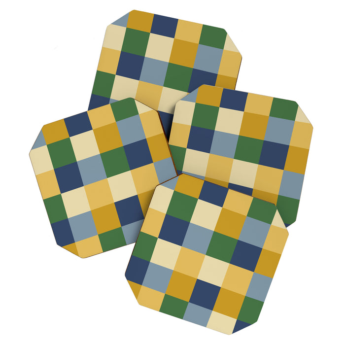 Bold Colorful Checks Pattern - Large XXIII Coaster Gallery Image 1