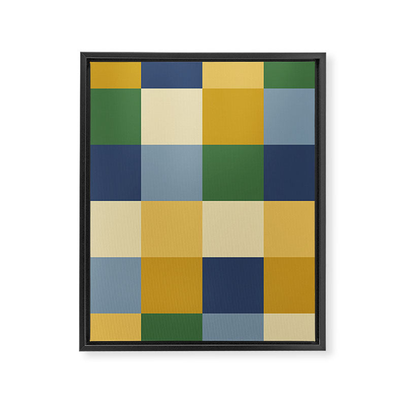 Bold Colorful Checks Pattern - Large XXIII Framed Canvas Print Gallery Image 8