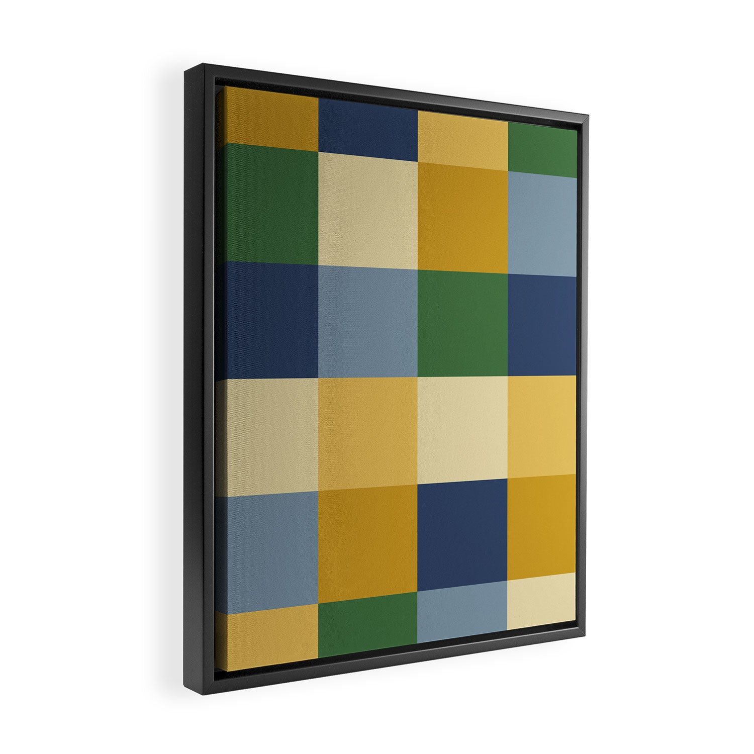 Bold Colorful Checks Pattern - Large XXIII Framed Canvas Print Gallery Image 2