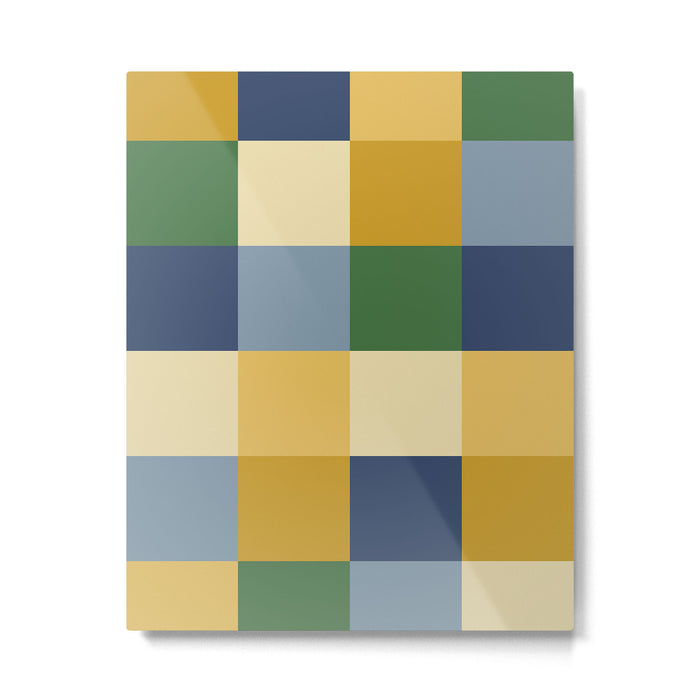 Bold Colorful Checks Pattern - Large XXIII Metal Print Gallery Image 1