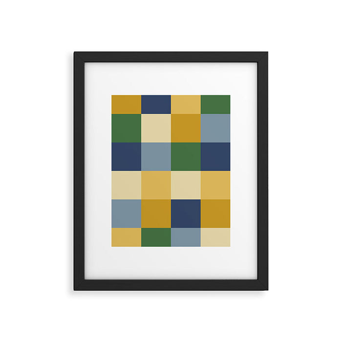 Bold Colorful Checks Pattern - Large XXIII Framed Art Print Gallery Image 1