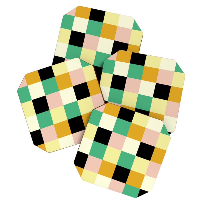 Bold Colorful Checks Pattern - Large XXXIII Coaster Gallery Image 1