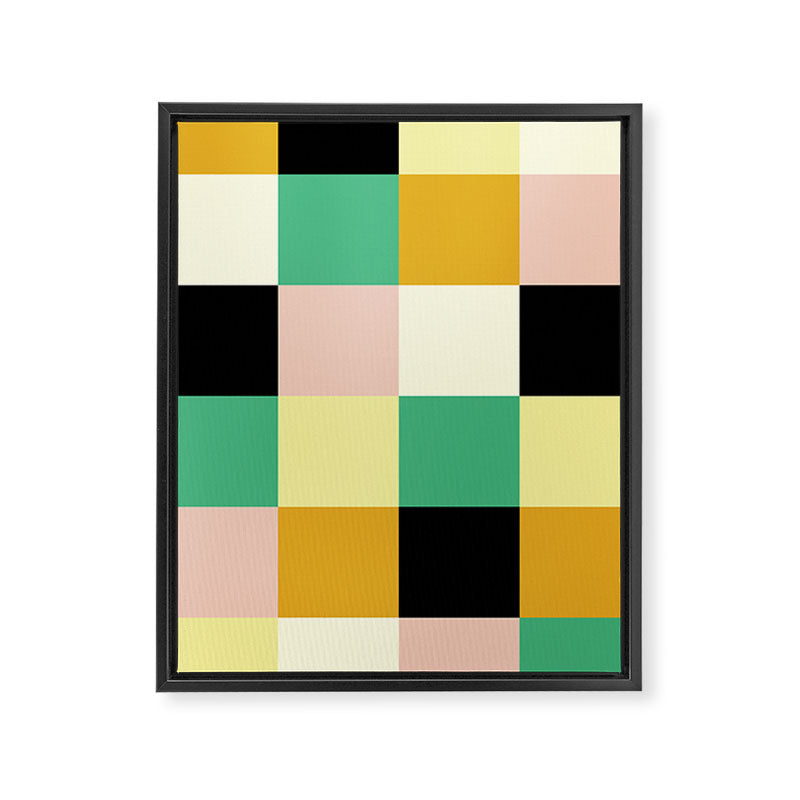 Bold Colorful Checks Pattern - Large XXXIII Framed Canvas Print Gallery Image 8