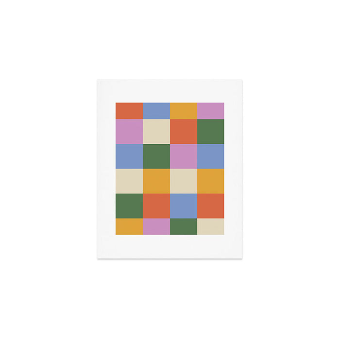 Bold Colorful Checks Pattern - Large XXXVII Art Print Gallery Image 1