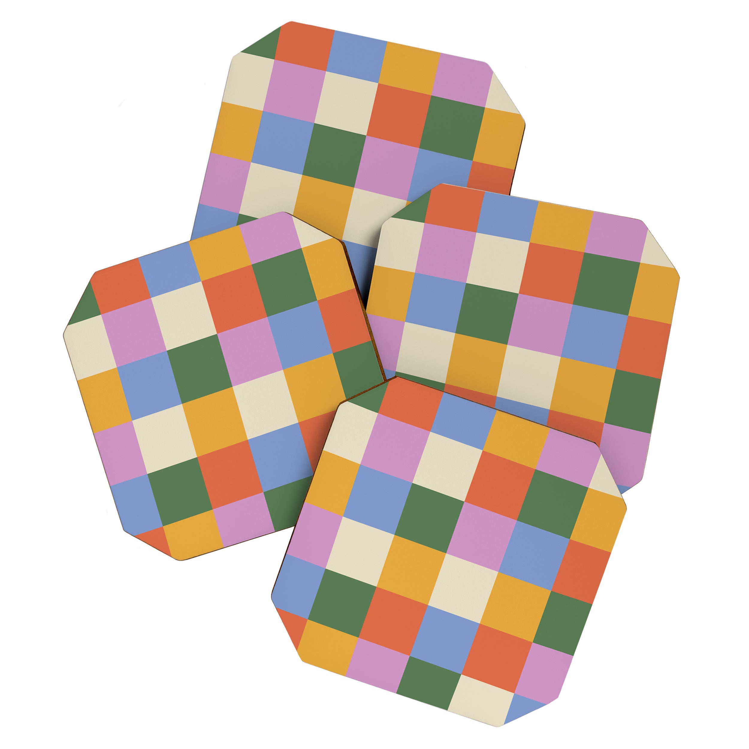 Bold Colorful Checks Pattern - Large XXXVII Coaster Gallery Image 1