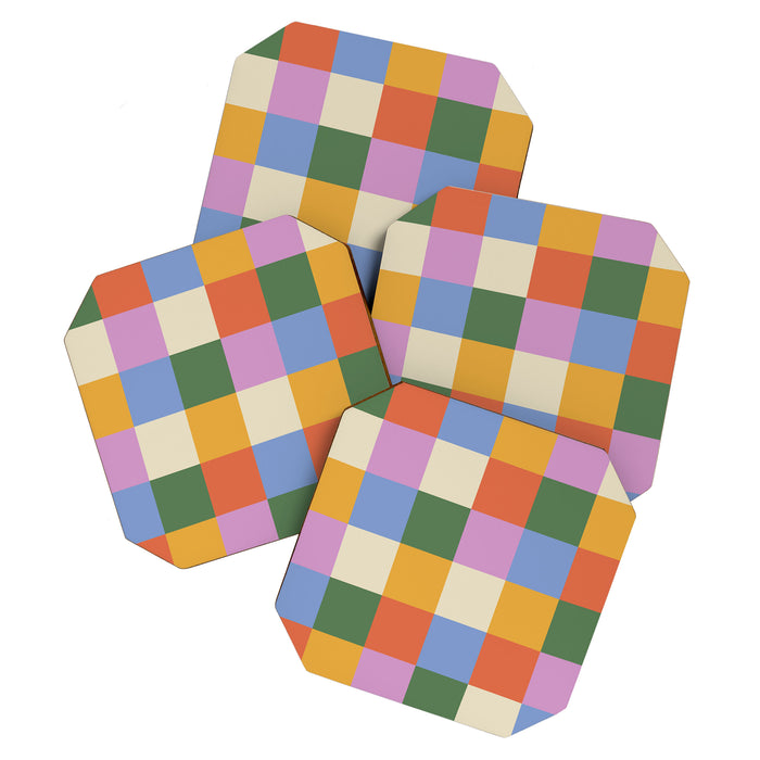 Bold Colorful Checks Pattern - Large XXXVII Coaster Gallery Image 1