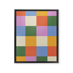 Bold Colorful Checks Pattern - Large XXXVII Framed Canvas Print Gallery Image 8