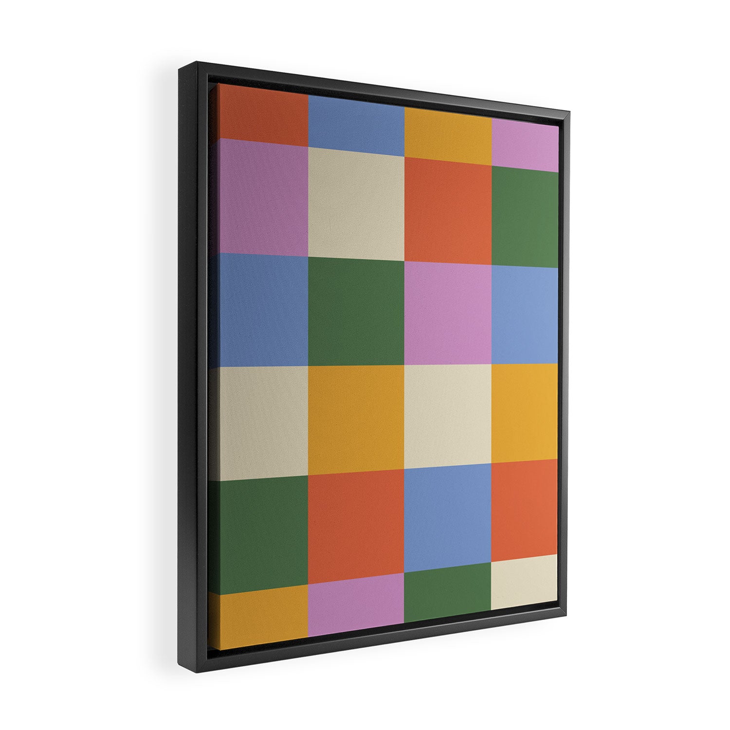 Bold Colorful Checks Pattern - Large XXXVII Framed Canvas Print Gallery Image 2