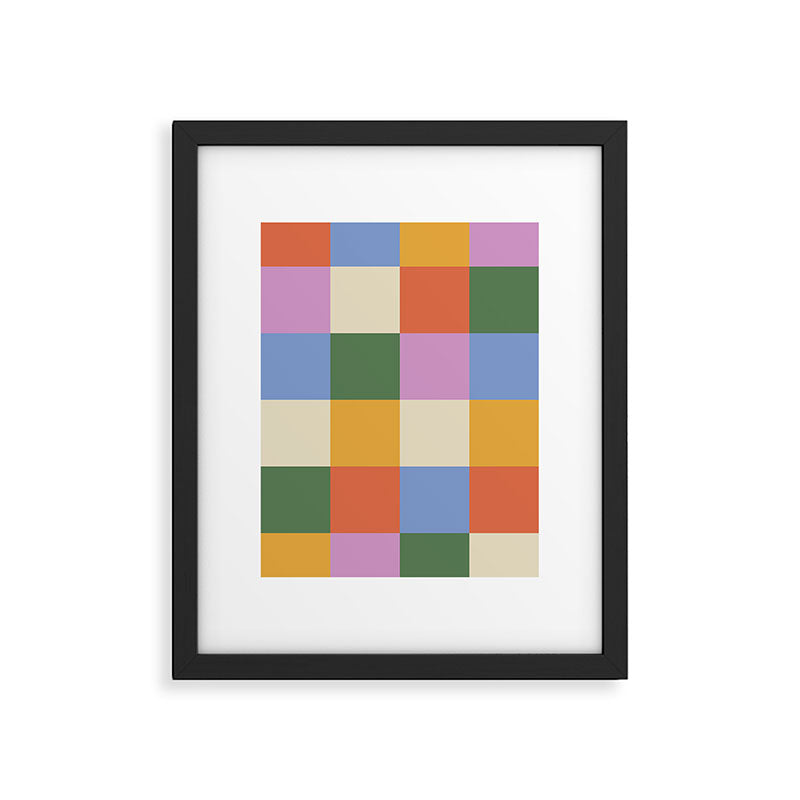 Bold Colorful Checks Pattern - Large XXXVII Framed Art Print Gallery Image 6